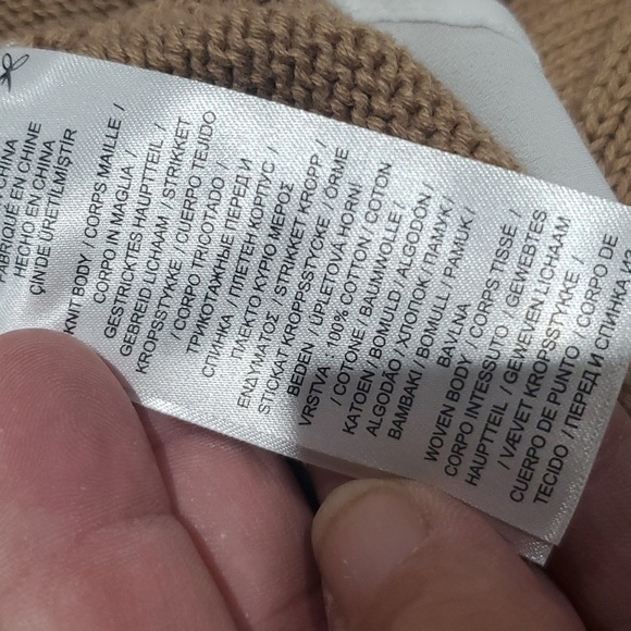 Ralph Lauren black label knit sweater tan with attached collar tails - Picture 7 of 8